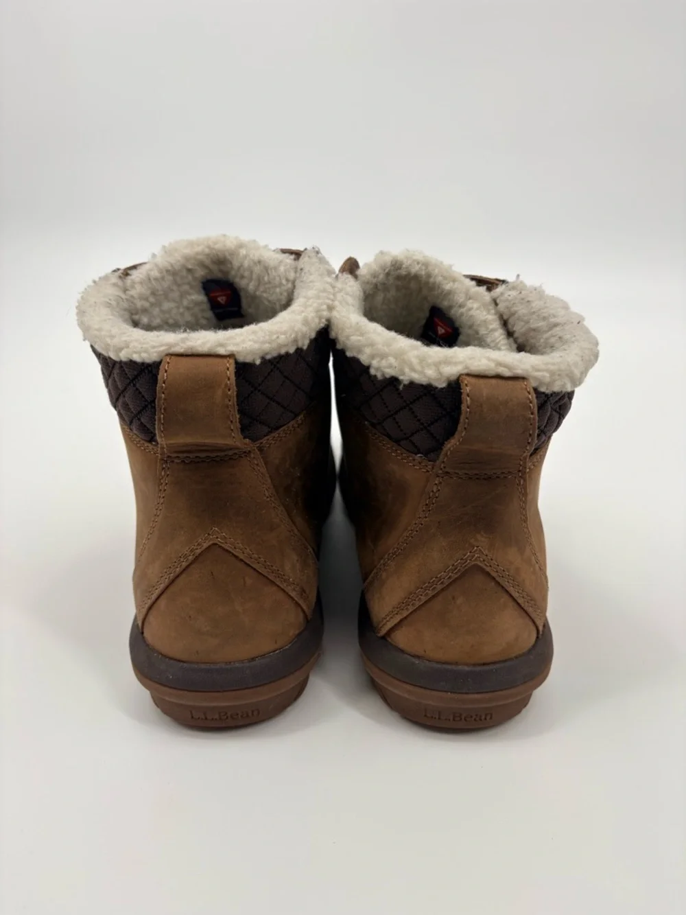 L.L.Bean Brown Duck Boots with Sherpa Lining Women's Storm Chaser Boots Lace-Up